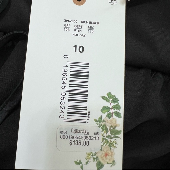 Chelsea & Violet Dress Womens 10 Midi Black Tiered Satin Y - Picture 9 of 9